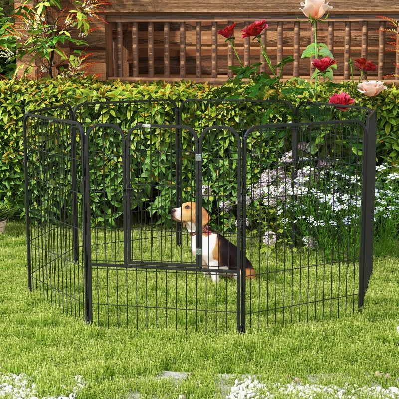 8 Panels Puppy Playpen, Heavy Duty Indoor Outdoor - Black