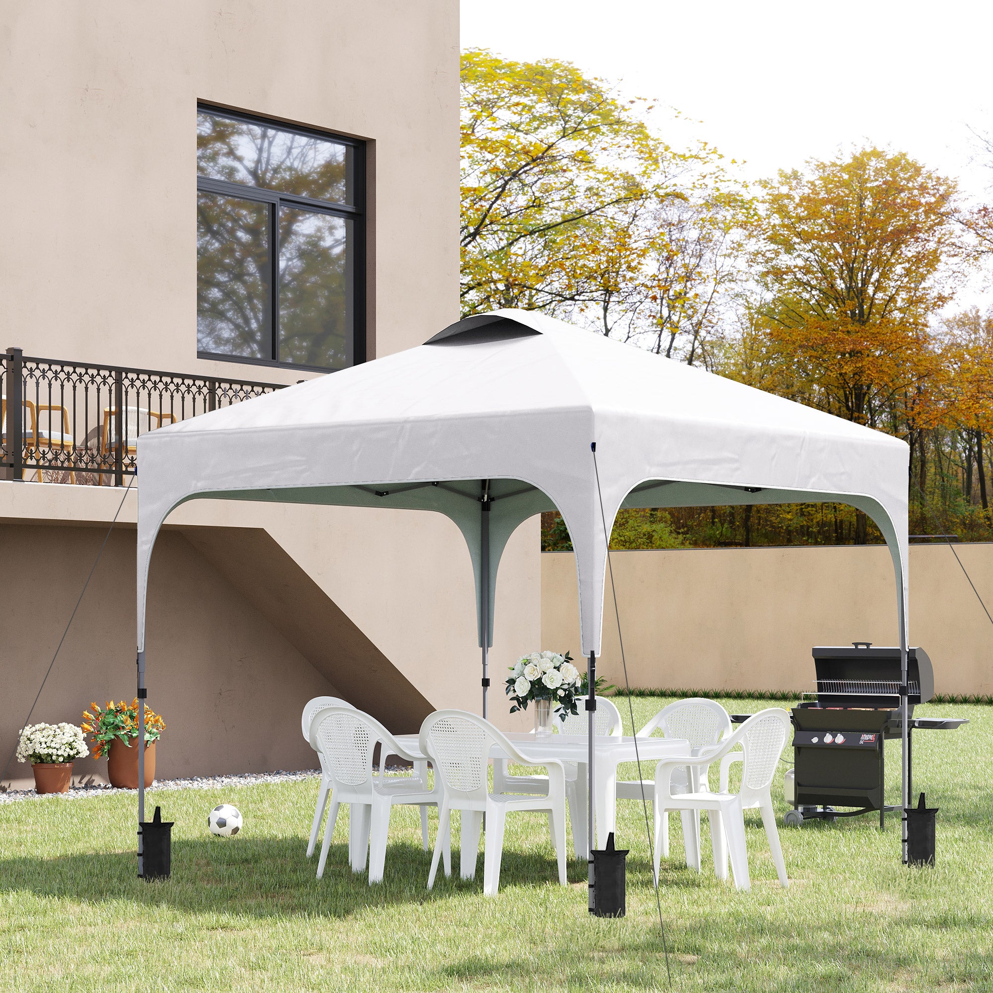 3 x 3M Pop Up Gazebo UPF 50+ Foldable Height Adjustable with Carrybag, White