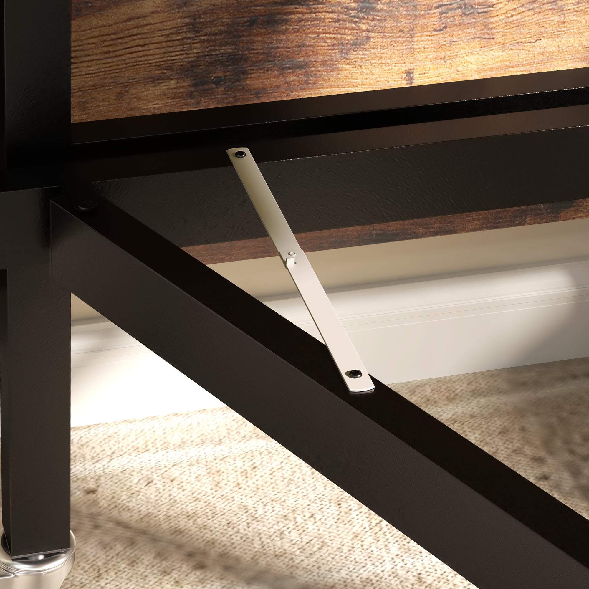 Folding Dining Table, 6 Person, Casters & Brakes, Brown