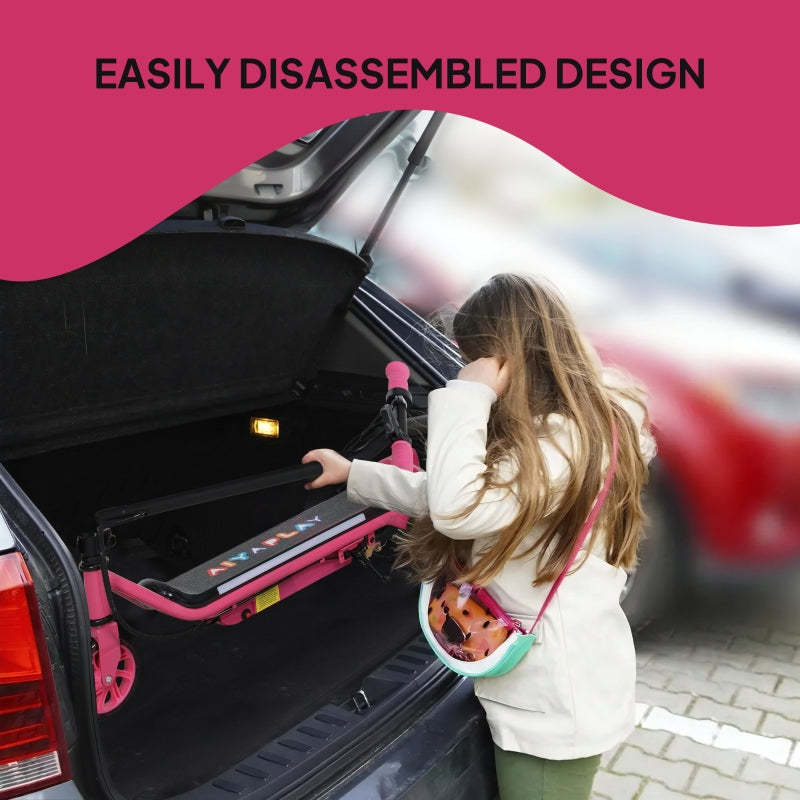 Electric Scooter for Kids (Aged 6-14 Years) with Colourful Lights, Pink