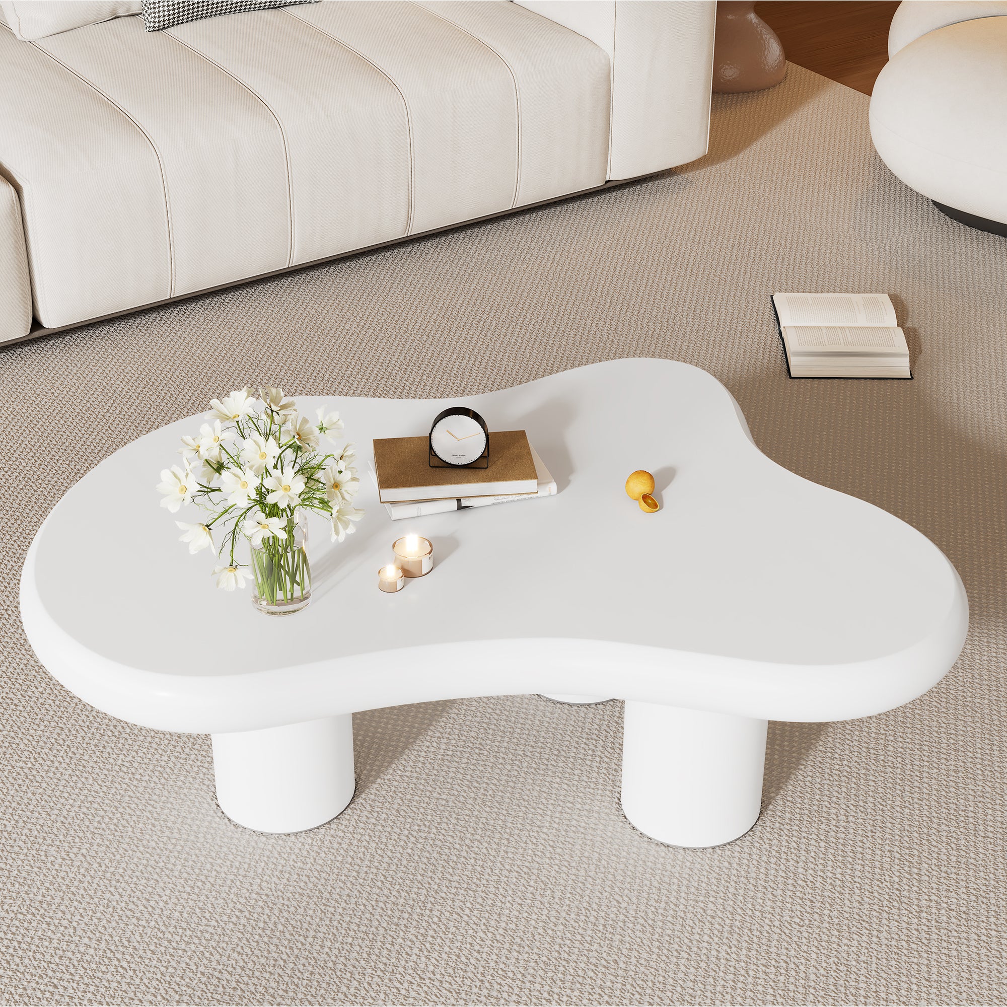 Cloud Coffee Table, Irregular Shape 97cm MDF Lacquered