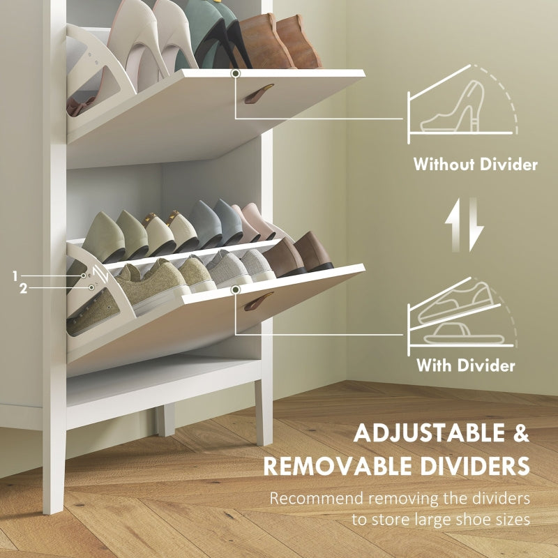 Modern Two-Drawer Shoe Cabinet - White