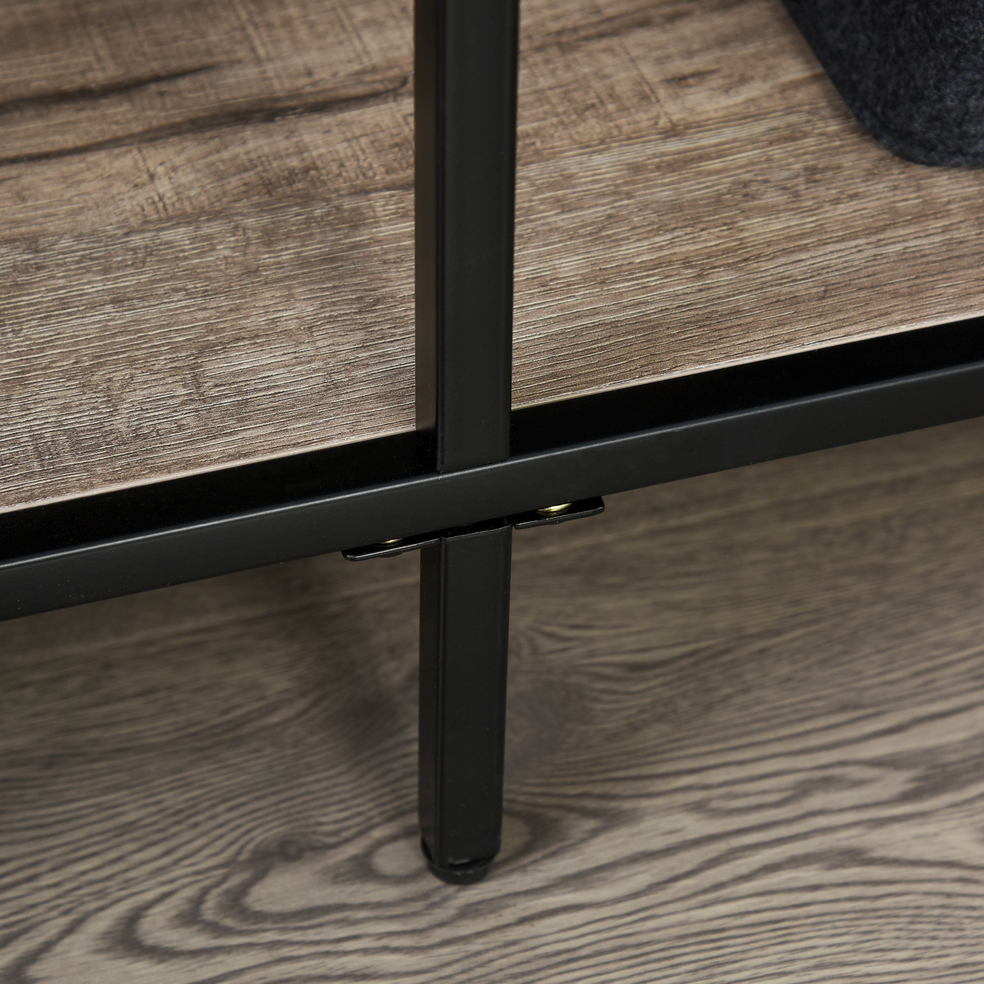 Freestanding Bookcase Industrial Style Sturdy 120x32x95cm Black Light Oak