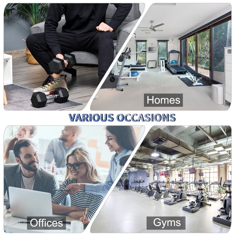 Dumbbell Set Hex Weight Sets 2 x 5kg, 2 x 6kg, 2 x 8kg Rubber