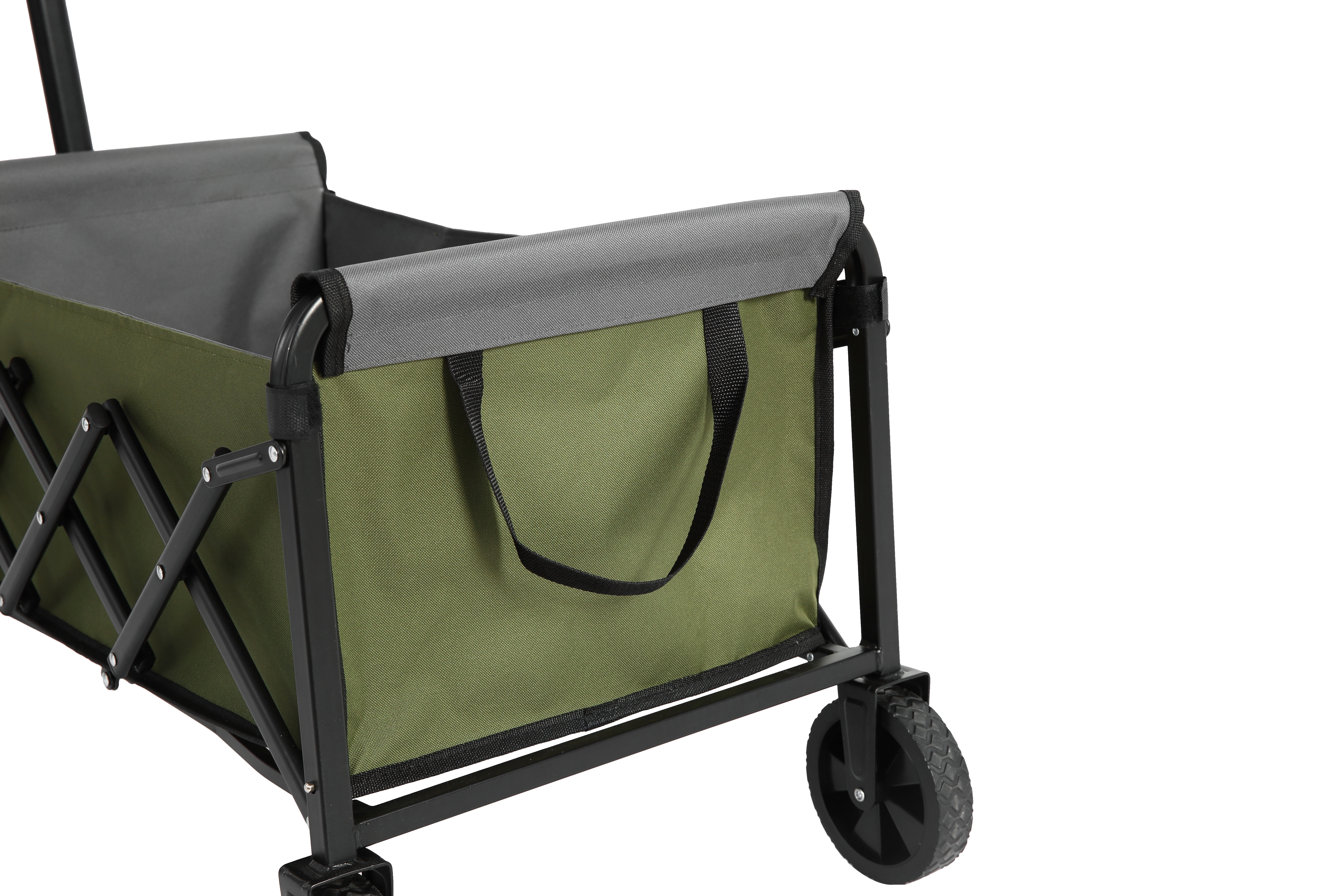 Lightweight Portable Heavy Duty Folding Beach Wagon Outdoor Utility Cart Army Green