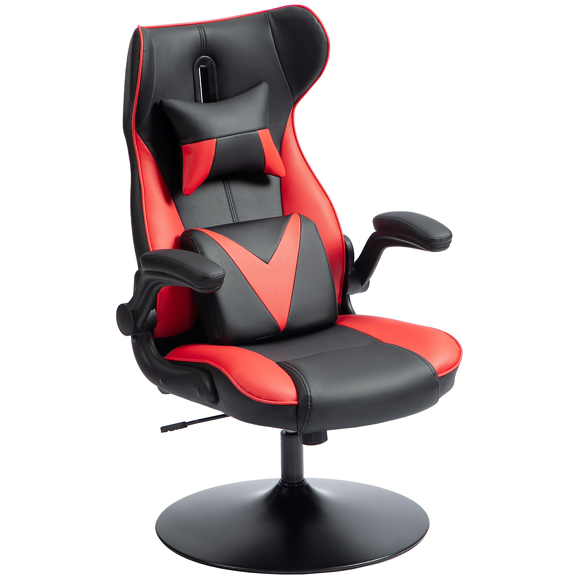 Vinsetto Gaming Chair with Rocker, Ergonomic, Height-Adjustable, Black + Red