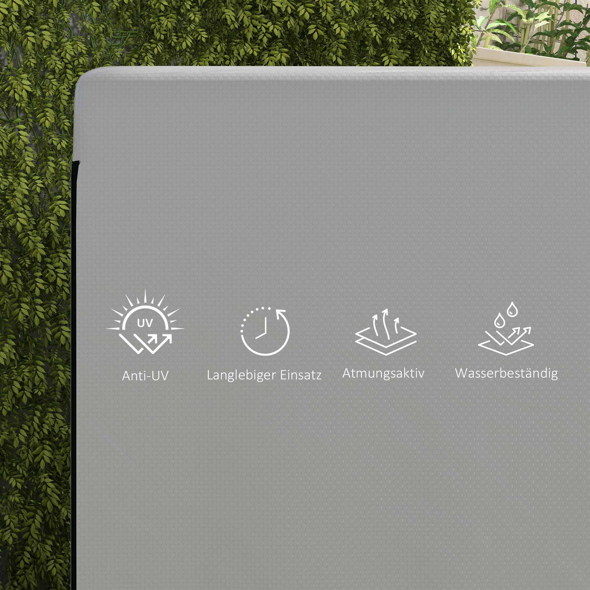 Protective Cover Waterproof UV Protection Rectangular PE Grey