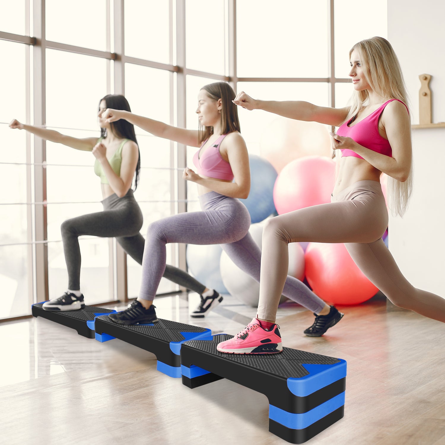 Aerobic Step, Adjustable Height, 68.5cm, Blue