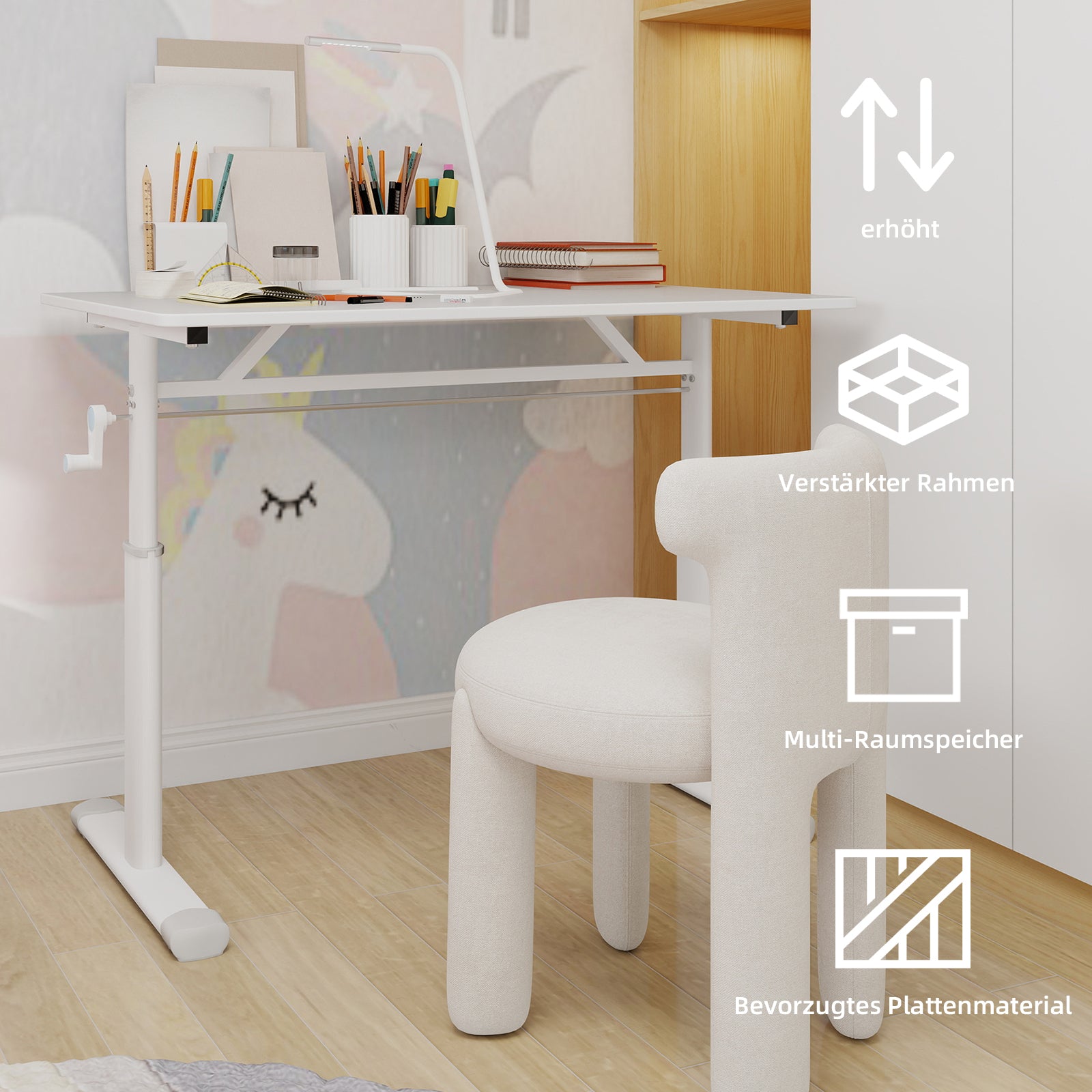 Adjustable Study Desk – Height-Adjustable, Multi-Purpose, Compact