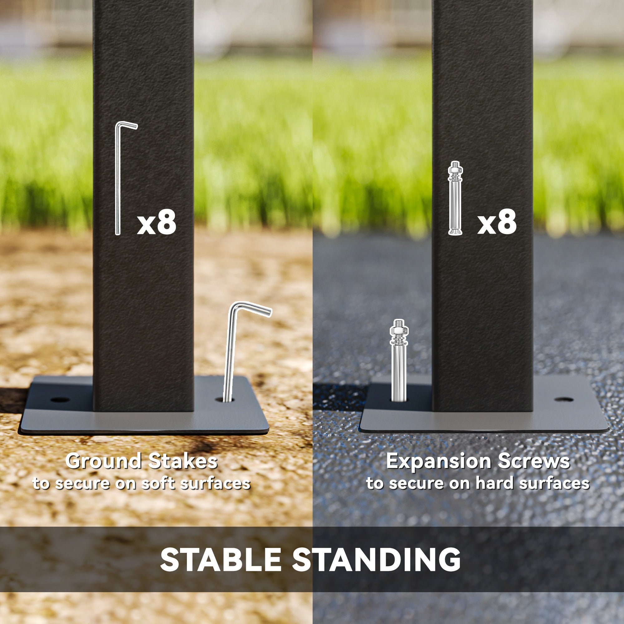 Garden Gazebo, Extendable Awning and Wheels Shelter, UPF30+ Metal Frame
