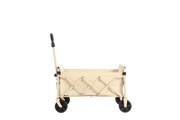 Folding Beach Wagon - Heavy Duty Portable Outdoor Utility Cart with Large Capacity, Beige