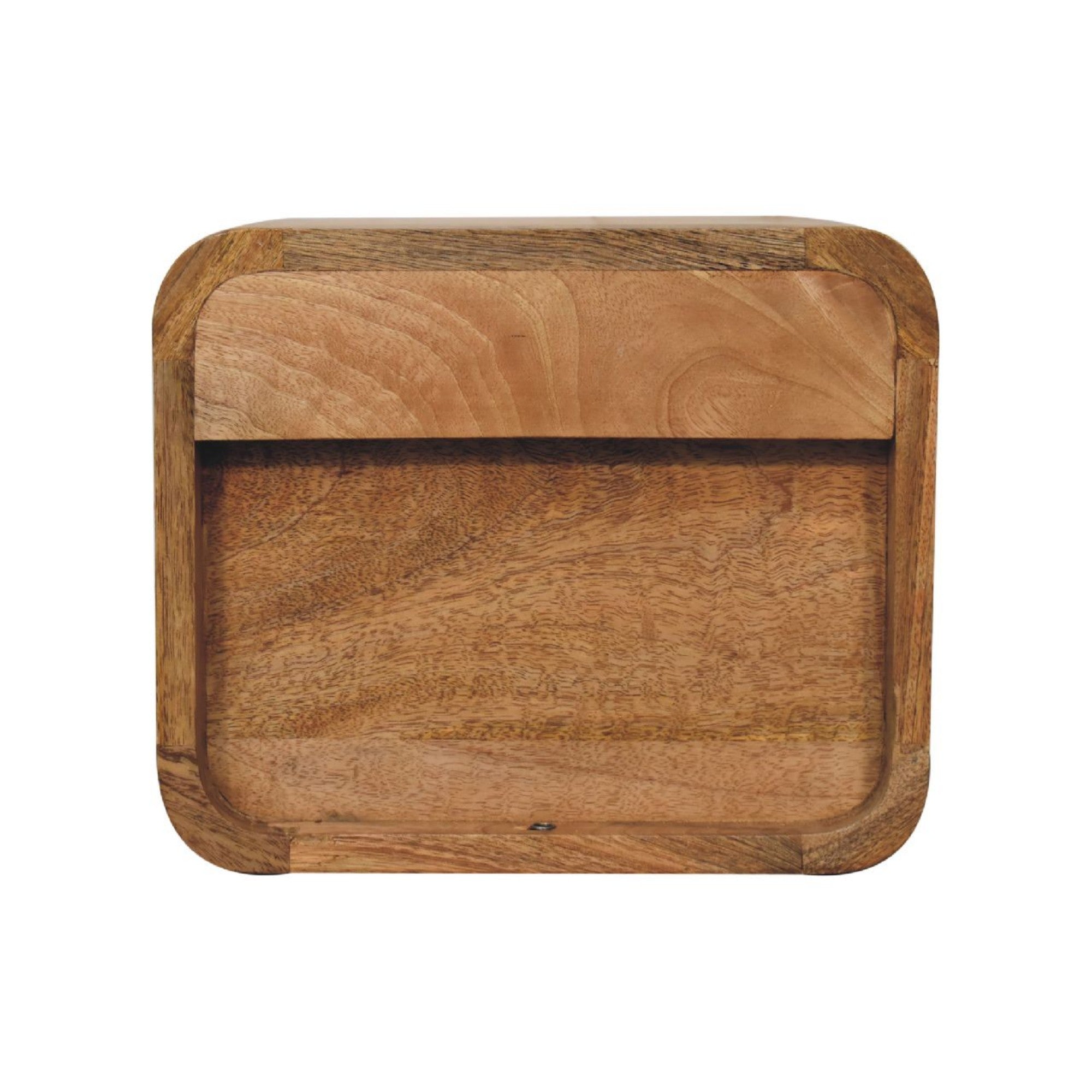 Floating Bedside Mini Curve, 2 Drawers, Solid Oak-ish Wood