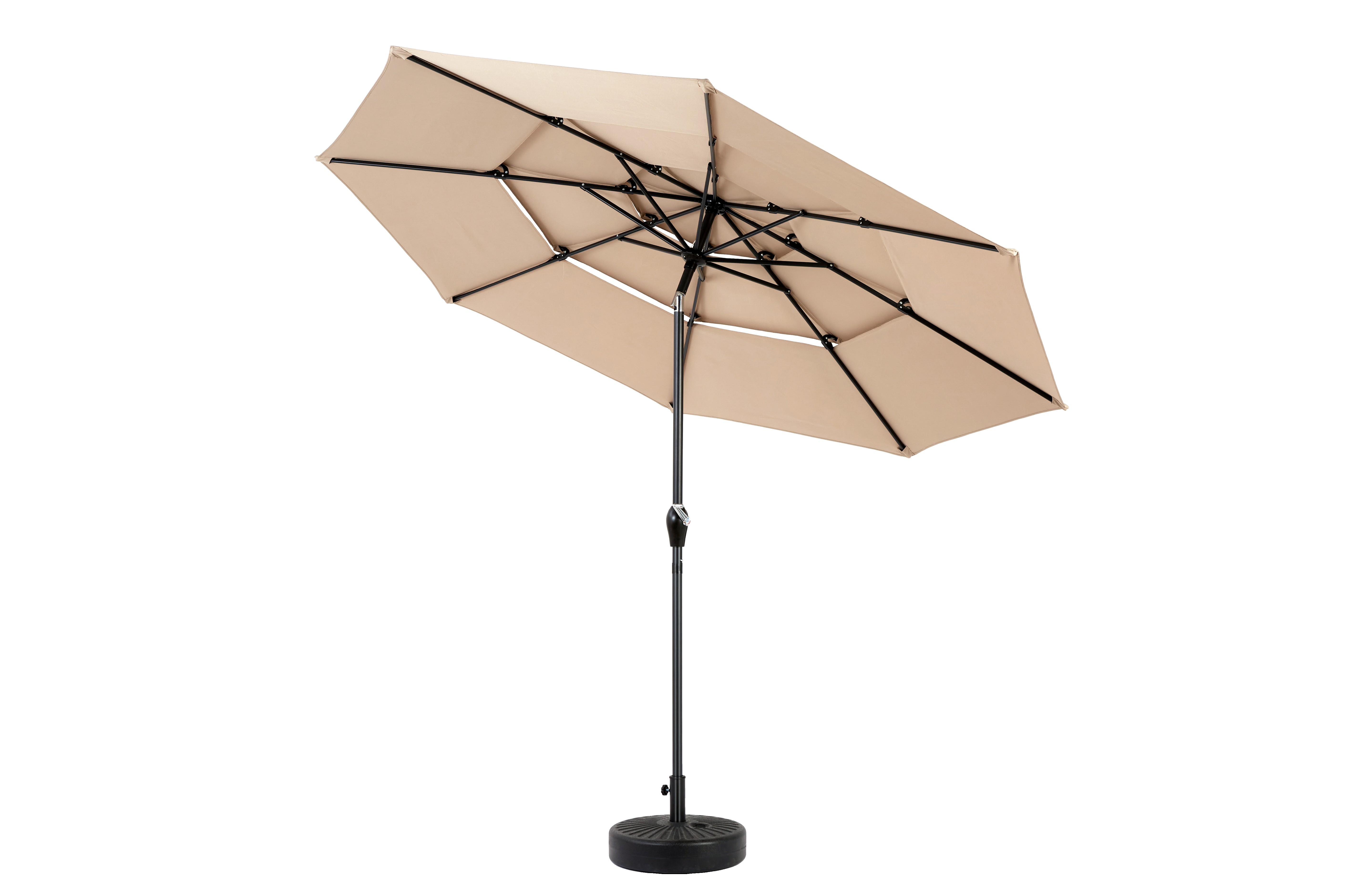 Outdoor Umbrella 14.8 Ft Double Sided Rectangular Large with Crank, Khaki
