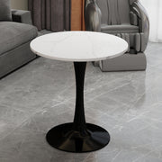 Coffee Table 27.6-inch Mid-Century Modern Round Marble Top - Black