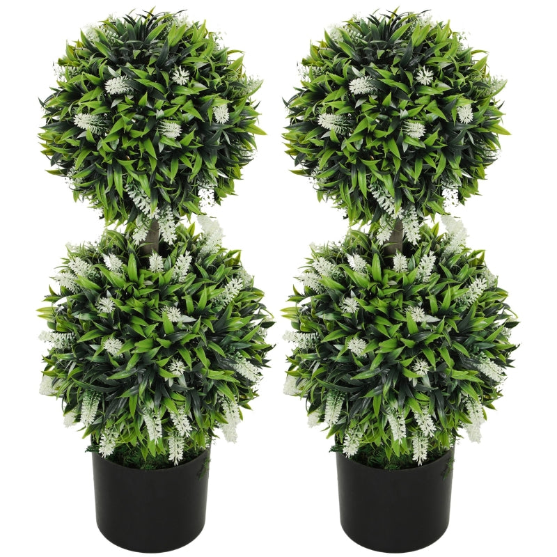Artificial Plants, UV-resistant, 70 cm, Green, Set of 2