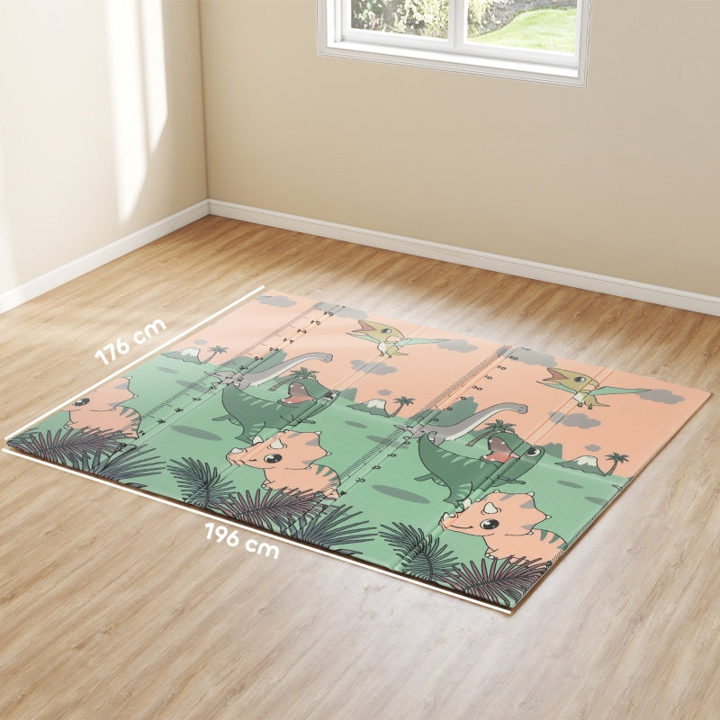 Baby Play Mat, Foldable Reversible Waterproof Crawling Mat, Dinosaur Print