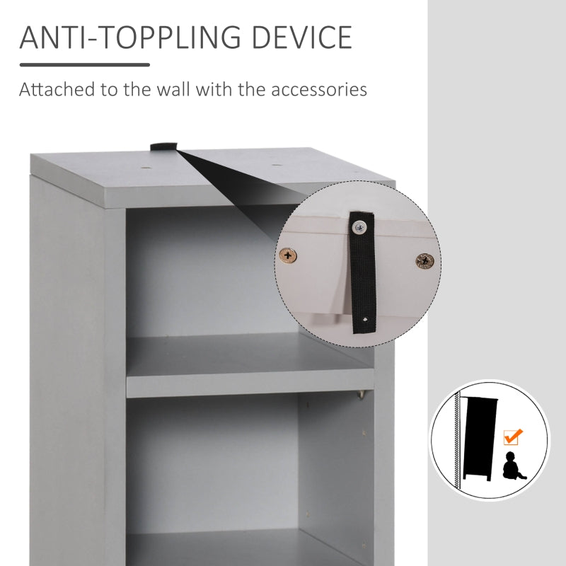 204 CD Media Display Shelf Unit Set of 2 Adjustable Tower Rack, Grey