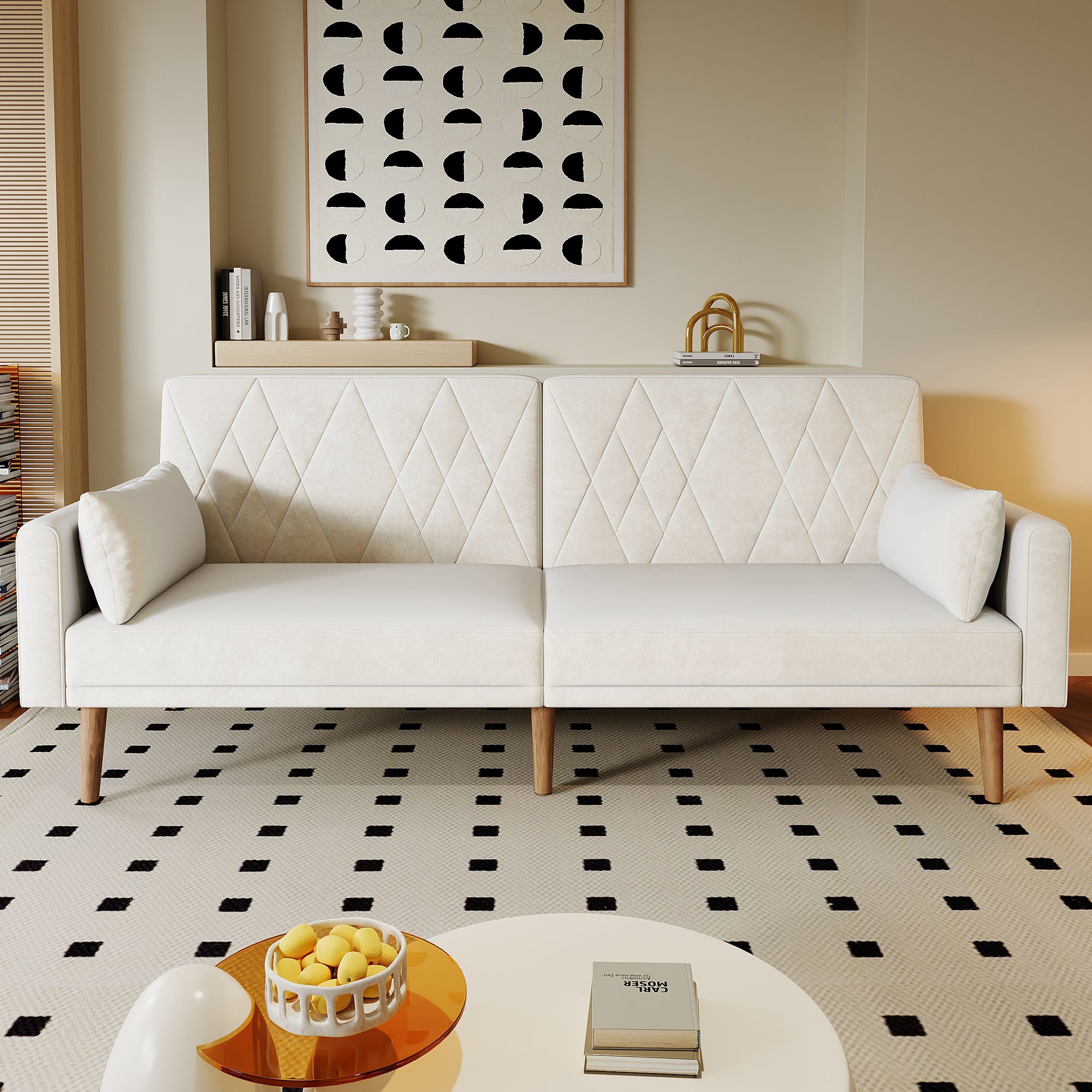 Sofa Bed, Two-Seater, Sleep Function, Velvet Fabric