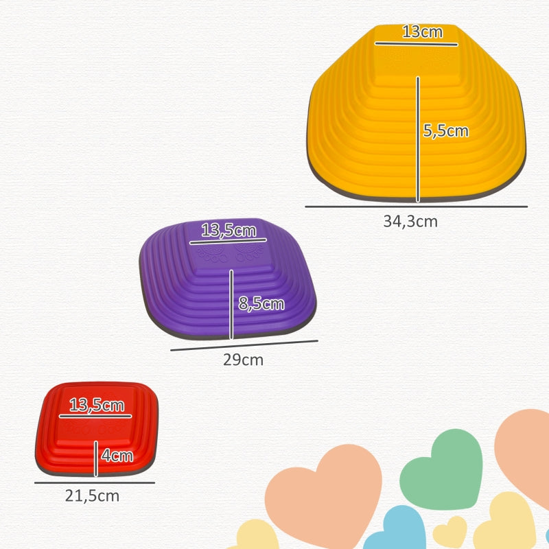 AIYAPLAY River Stones, 6 Piece Square Balancing Stackable Non Slip, Colorful