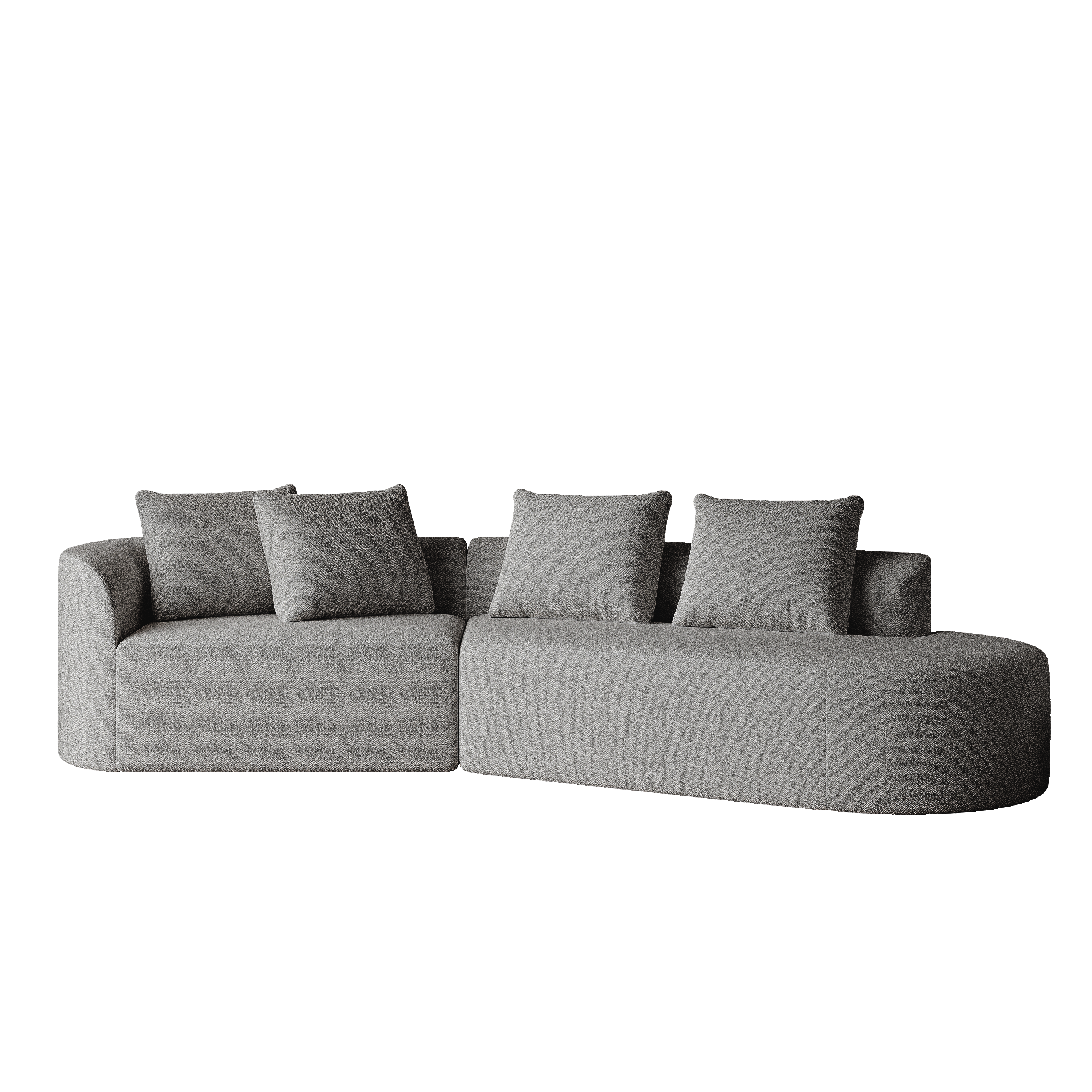 Chenille Sofa, Modern Upholstered Oversized Corner 4-Seater, freely combinable