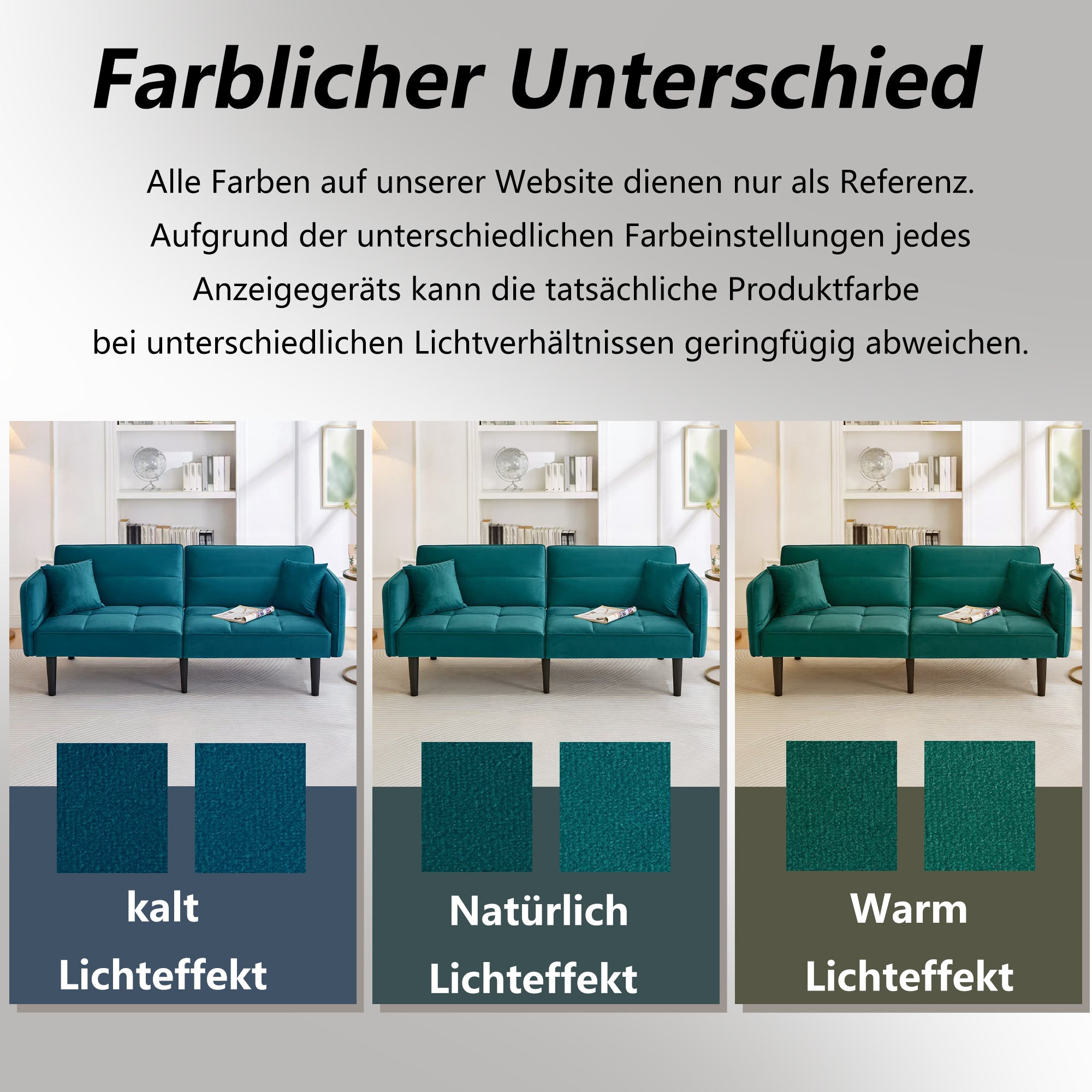 2-in-1 Adjustable Sofa Bed, Two-seater Folding Sleeping Function, Velvet