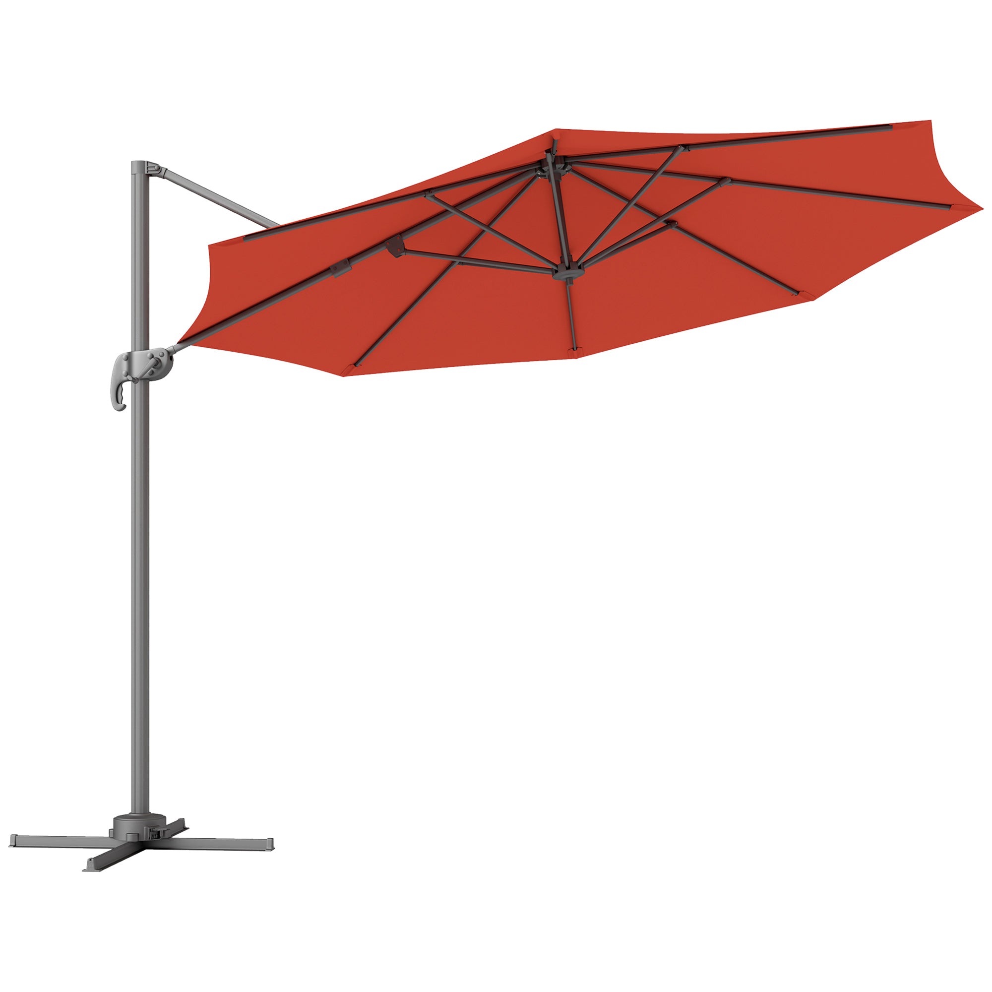 Five-Position Overhanging Parasol, Five-Position Tilting Canopy, Orange
