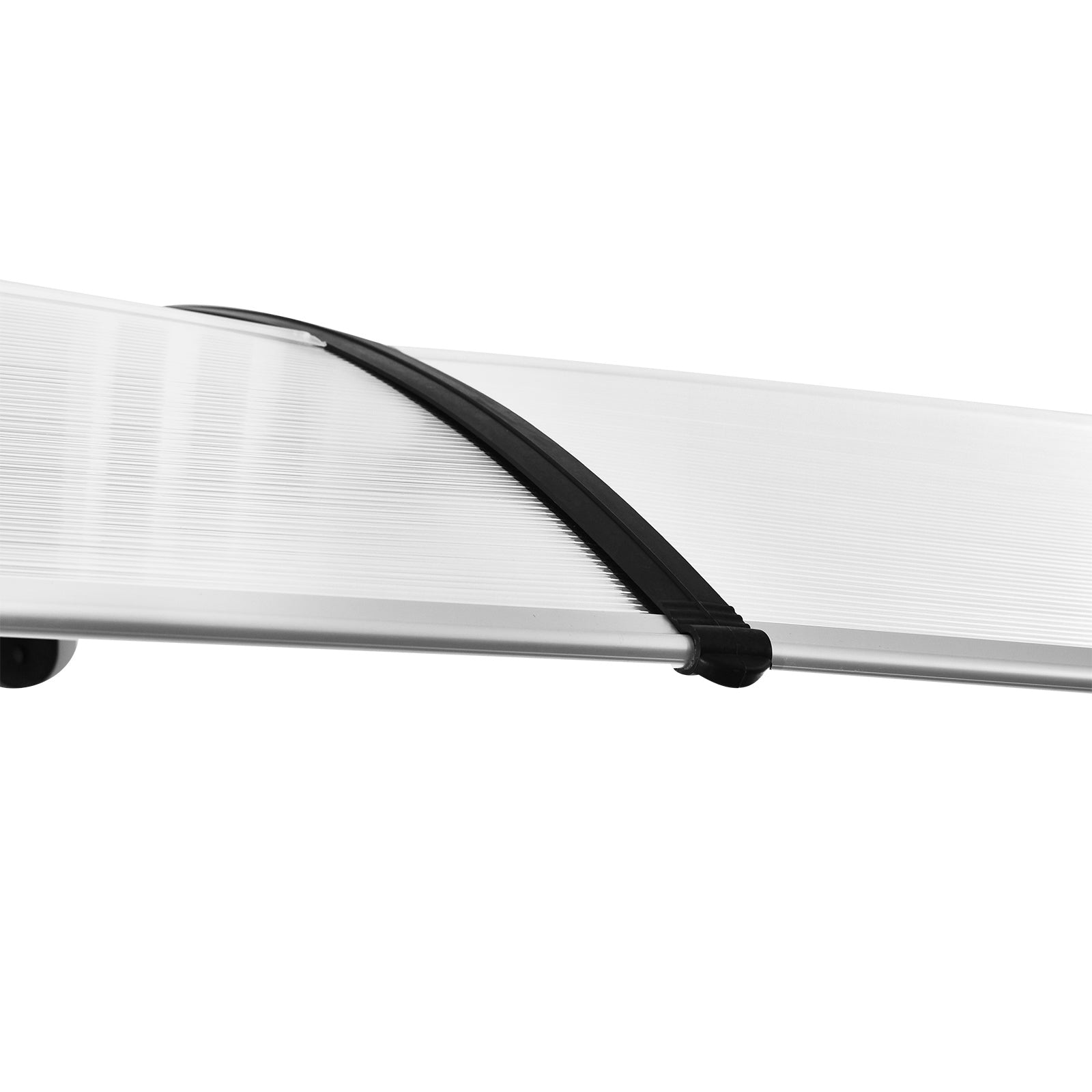 Front Door Canopy, 75x195x23 cm, 5mm Polycarbonate, Transparent Aluminum