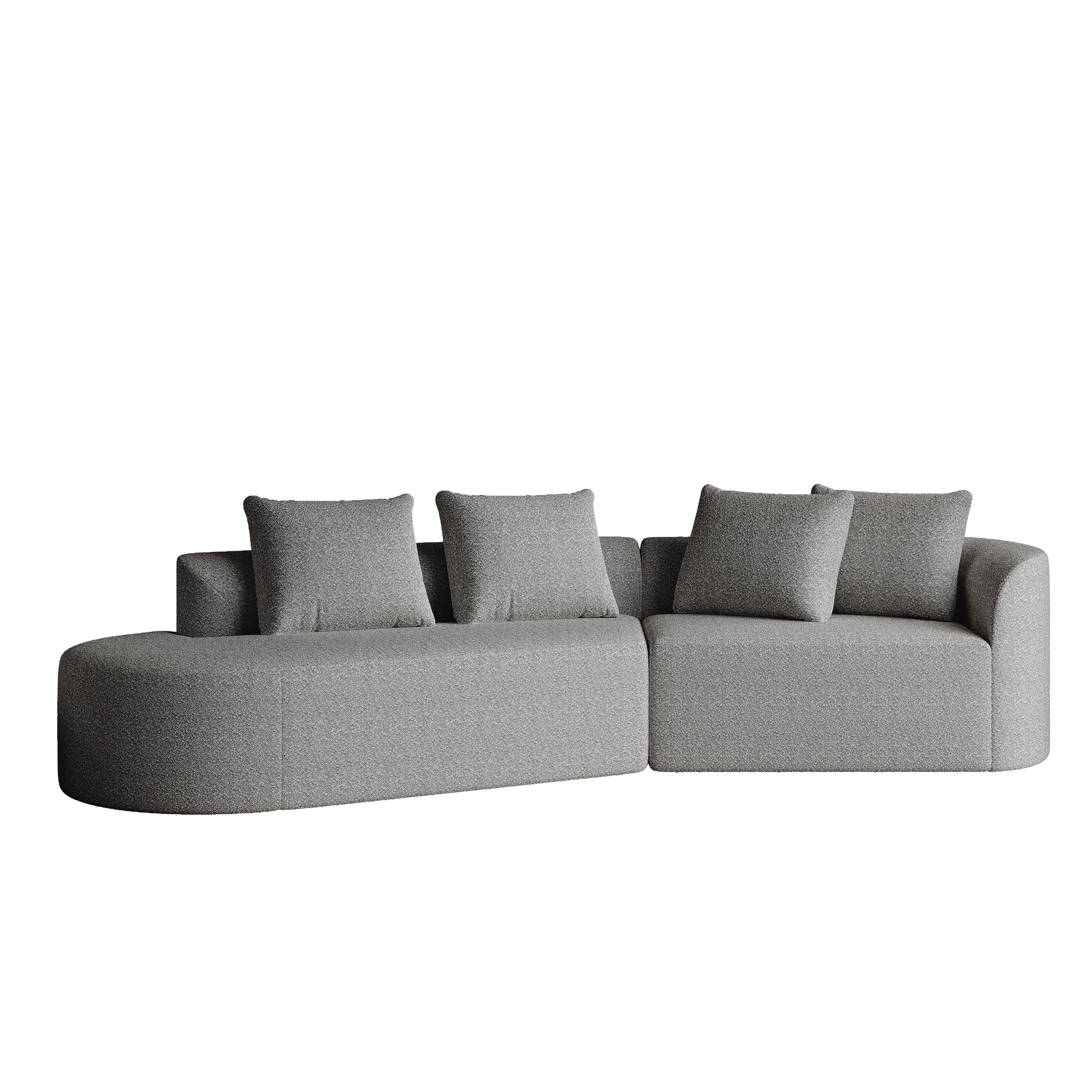 Chenille Sofa, Modern Oversized Corner, 4-Seater, Cloud Couch