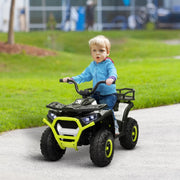 Kids Electric Ride on ATV, 12V Battery-Powered Quad Bike with Spring Suspension, Green