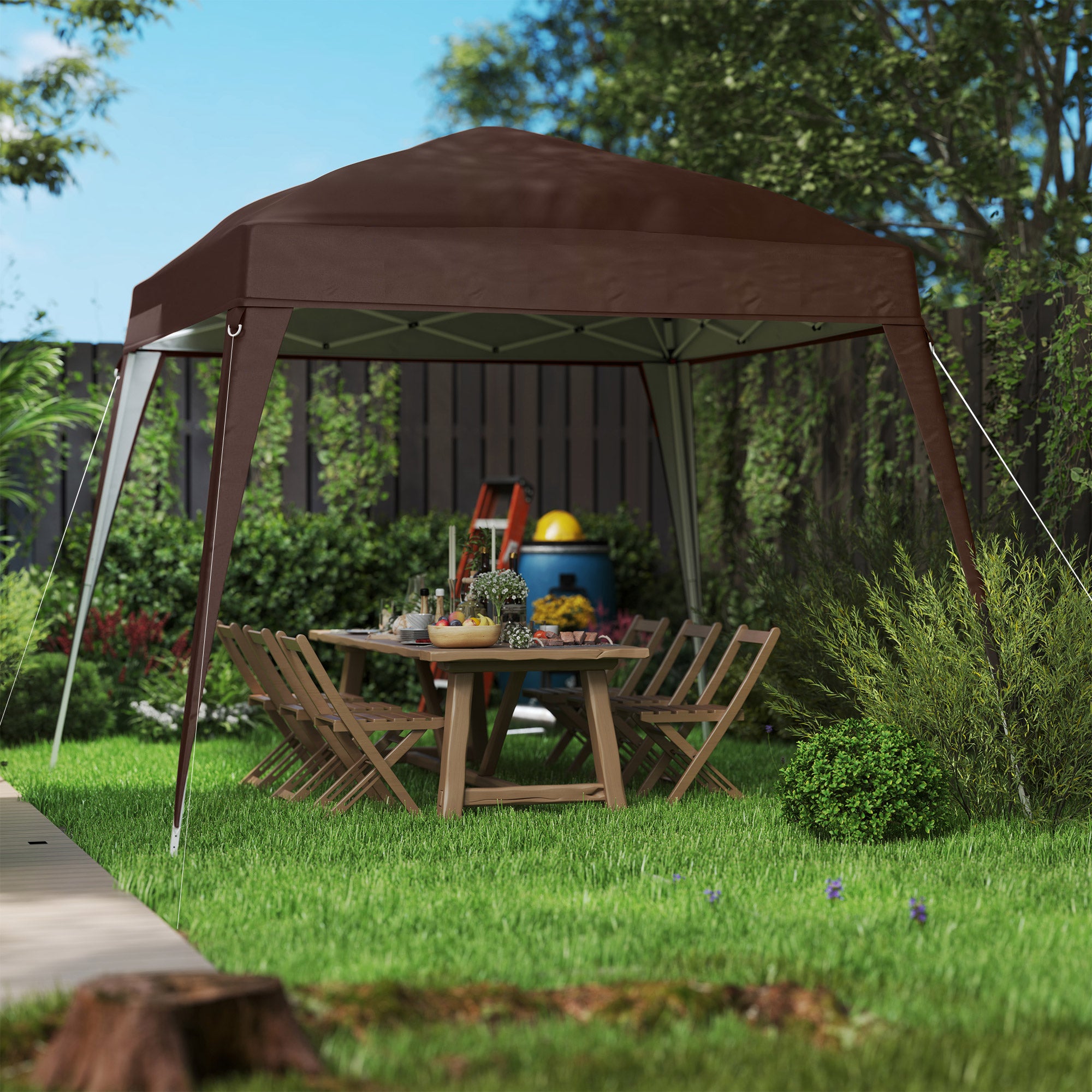 Gazebo Replacement Roof 3x3m, Water-Repellent, Stable, Coffee