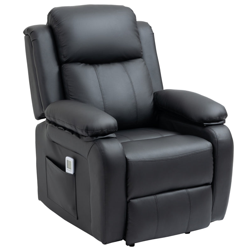 Riser and Recliner Chair, Massage Power Lift Extended Footrest, Black