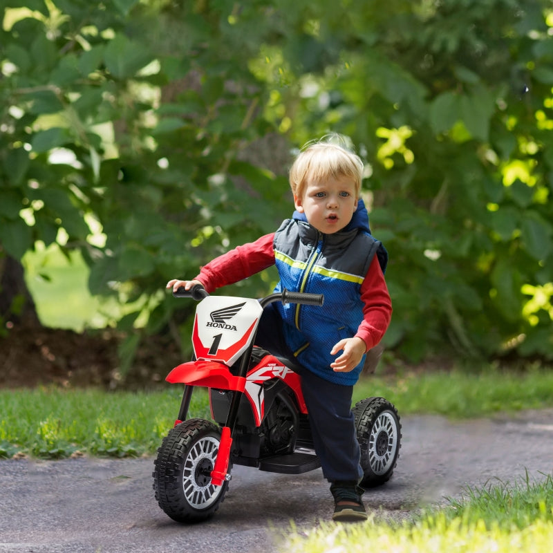 Honda Electric Children's Motorcycle with Sound Effects and 3 km/h Speed for 18-36 Months, Red