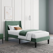 3ft Single Velvet Upholstered Bed – Dark Green