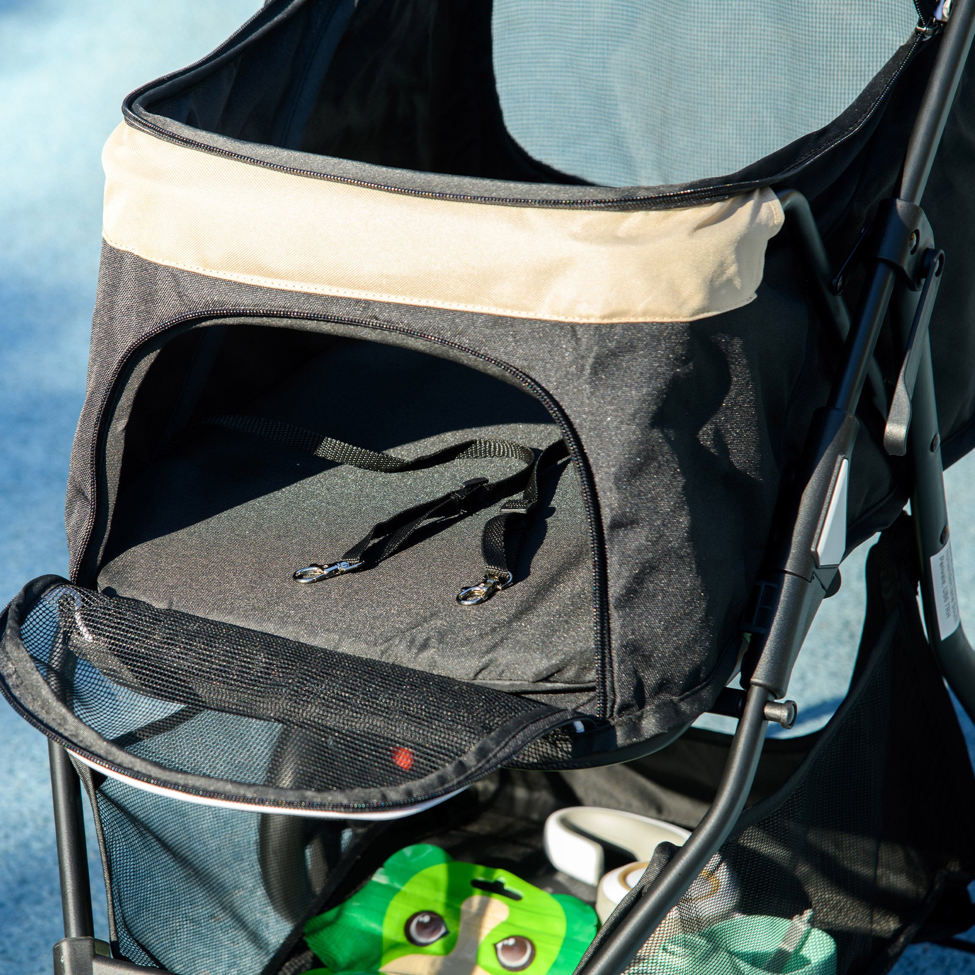 Dog Buggy 2 in 1, Foldable with Rain Cover, Khaki