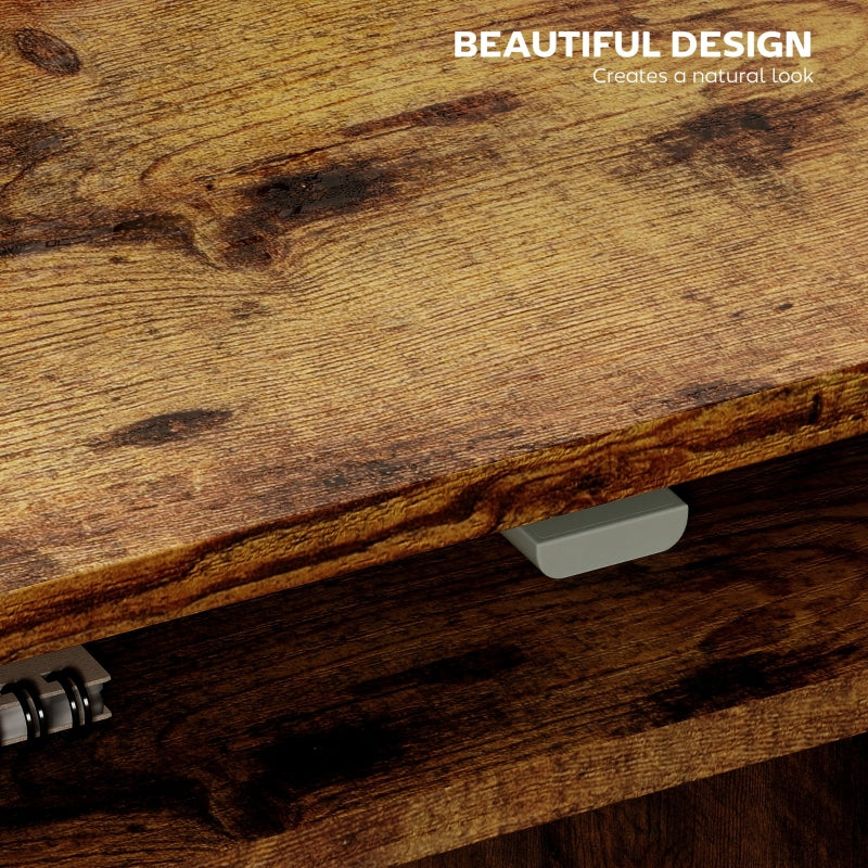 Boxy Work Desk with Shelf - Wood-Effect