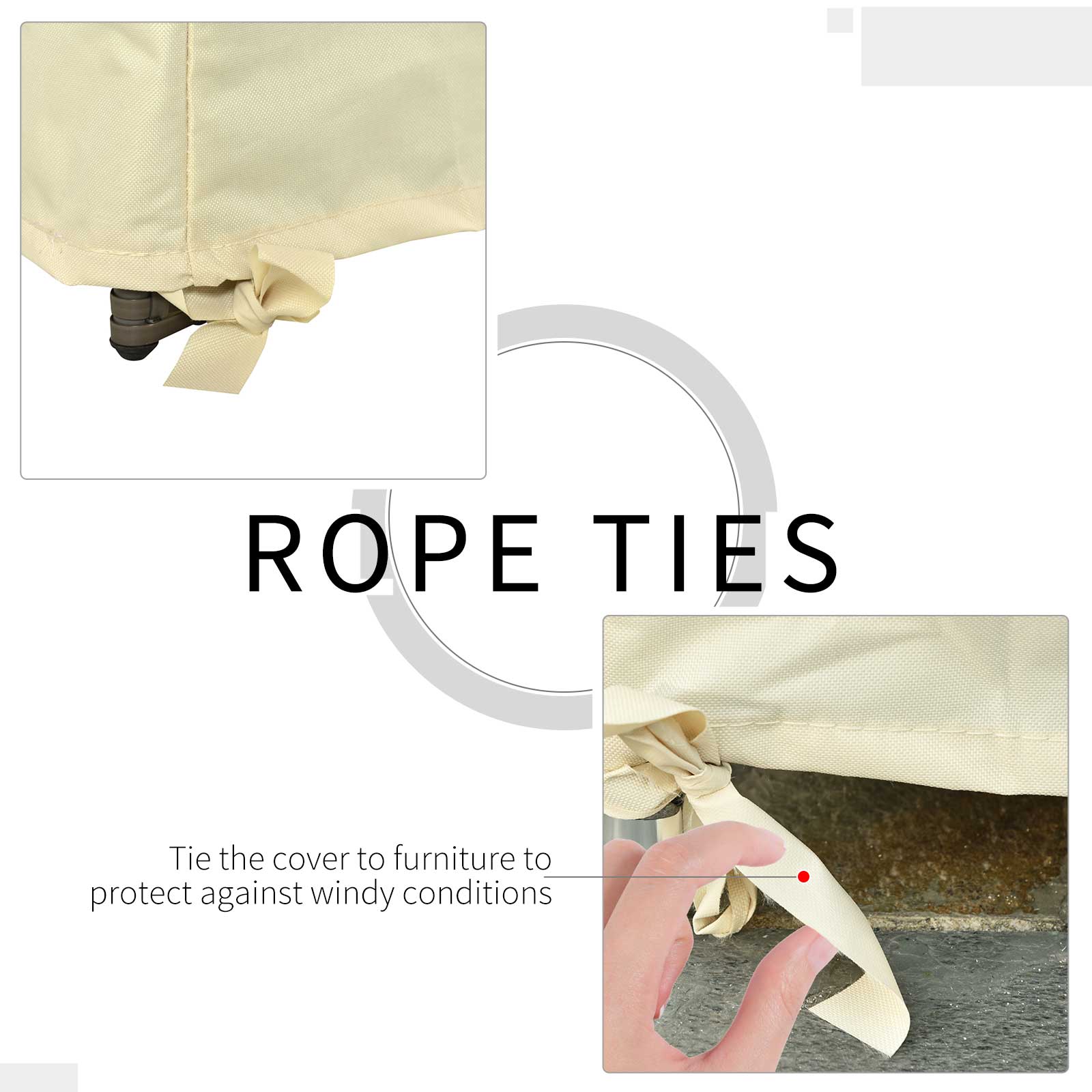 Furniture Cover, 2 Seater Sofa Protector Waterproof for Garden Patio, Beige 600D Oxford Cloth