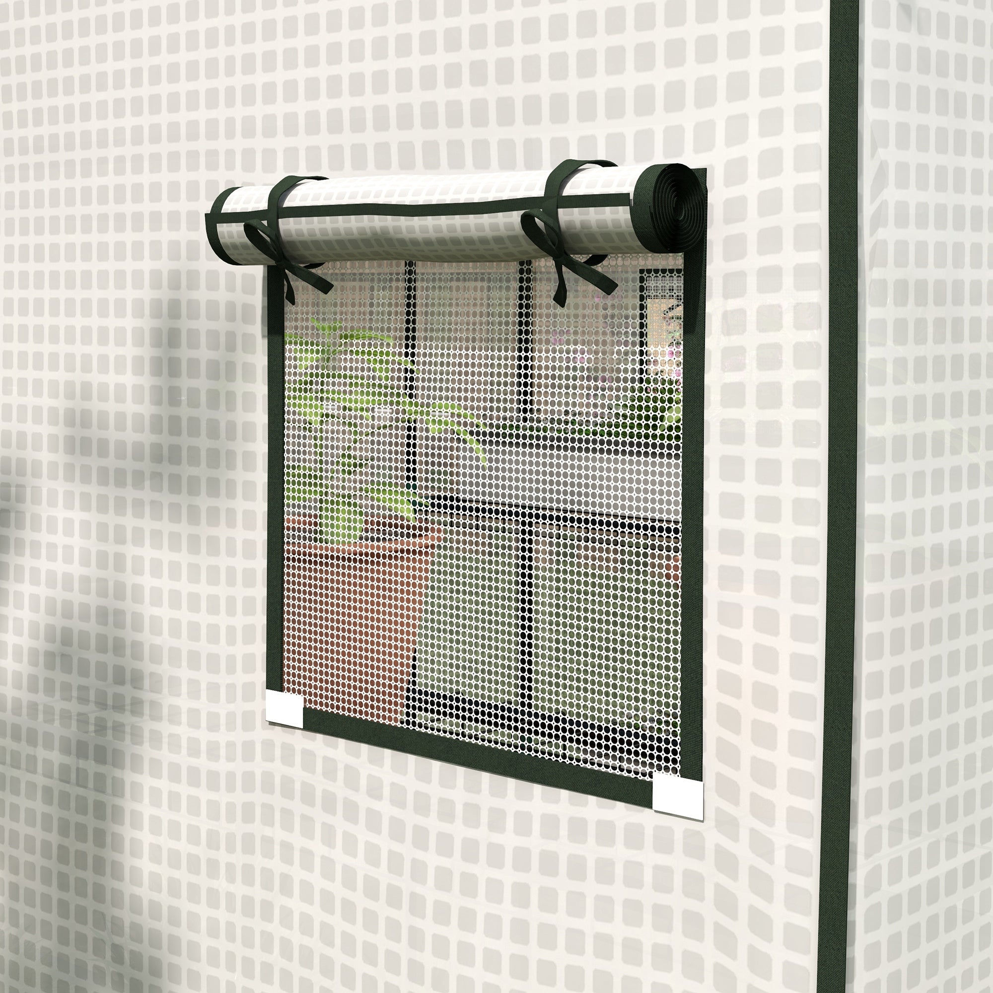 Greenhouse Cover Replacement Walk-in Roll-up Door and Windows PE, White