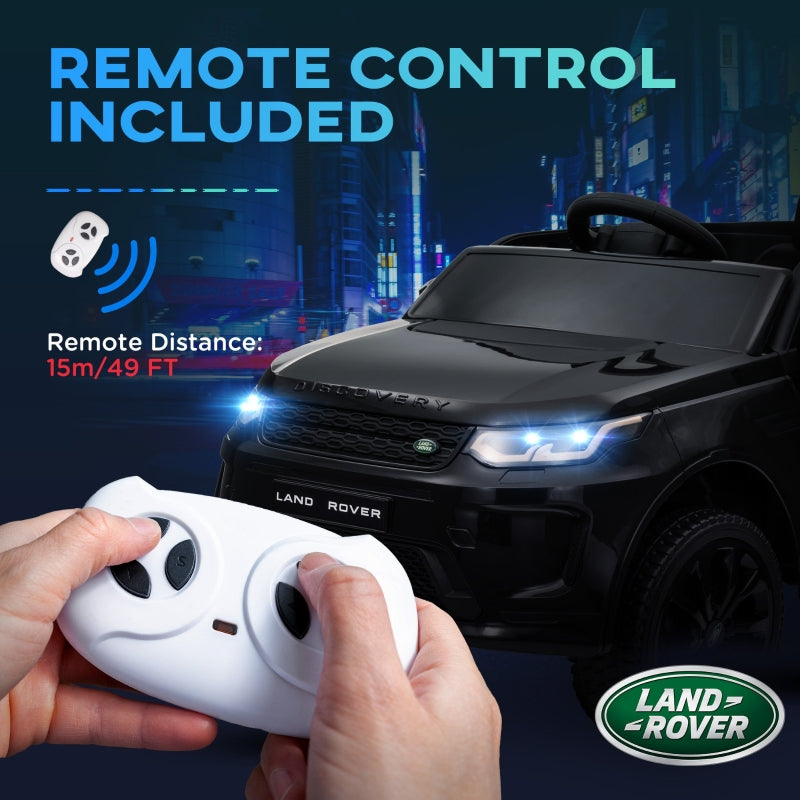 Licensed Land Rover Discovery Sport 12V Kids Ride on Car with Remote Control, Black