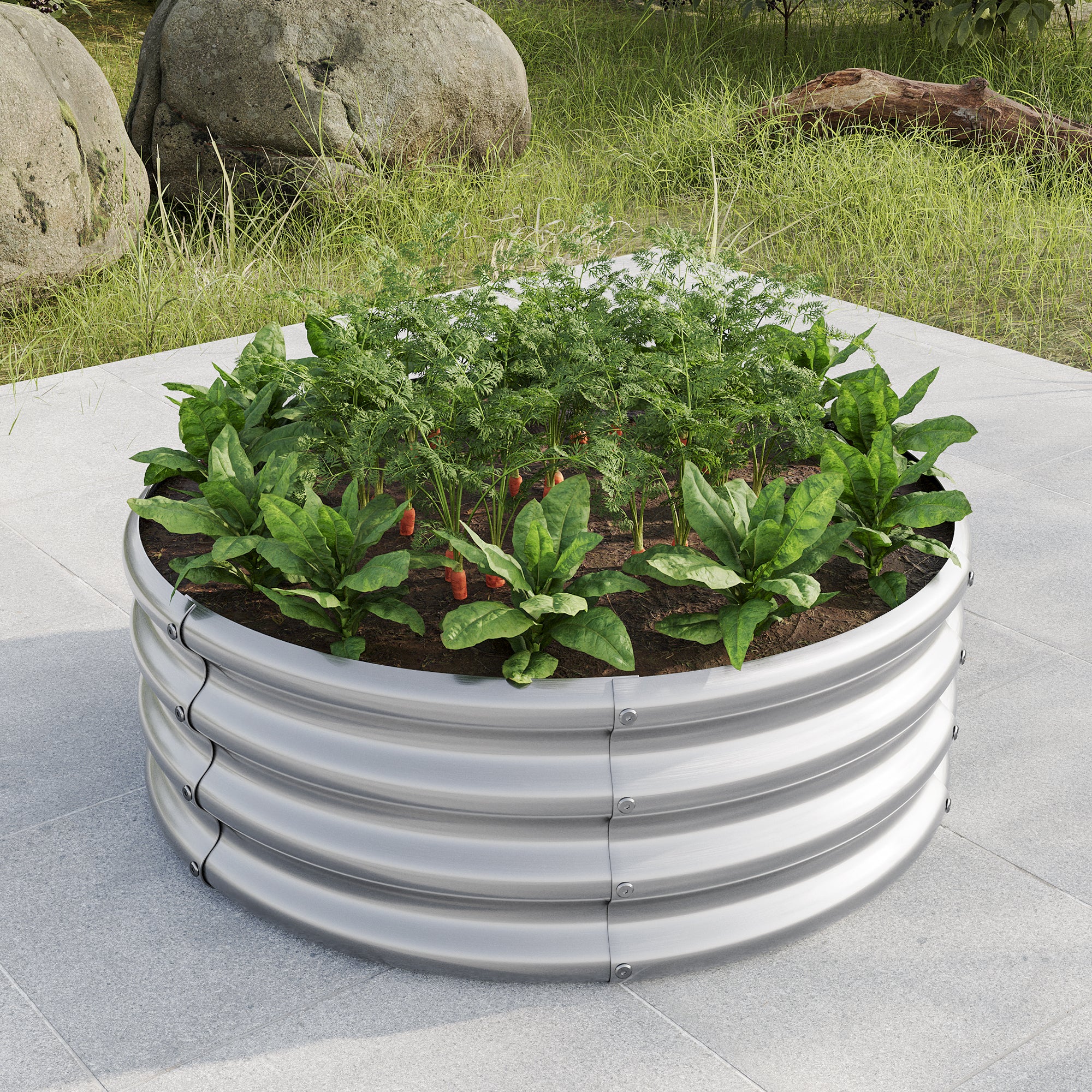 Raised Garden Bed, Horticulture Vegetables Flowers, Silver