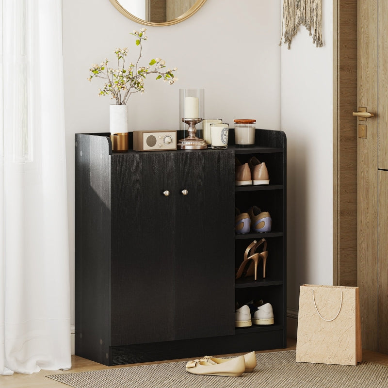 Shoe Storage Cabinet, Adjustable Shelves, Black
