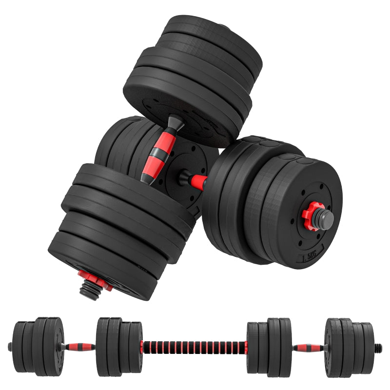 Adjustable Dumbbells, 30kg 2-in-1 Weight Set for Fitness, Black