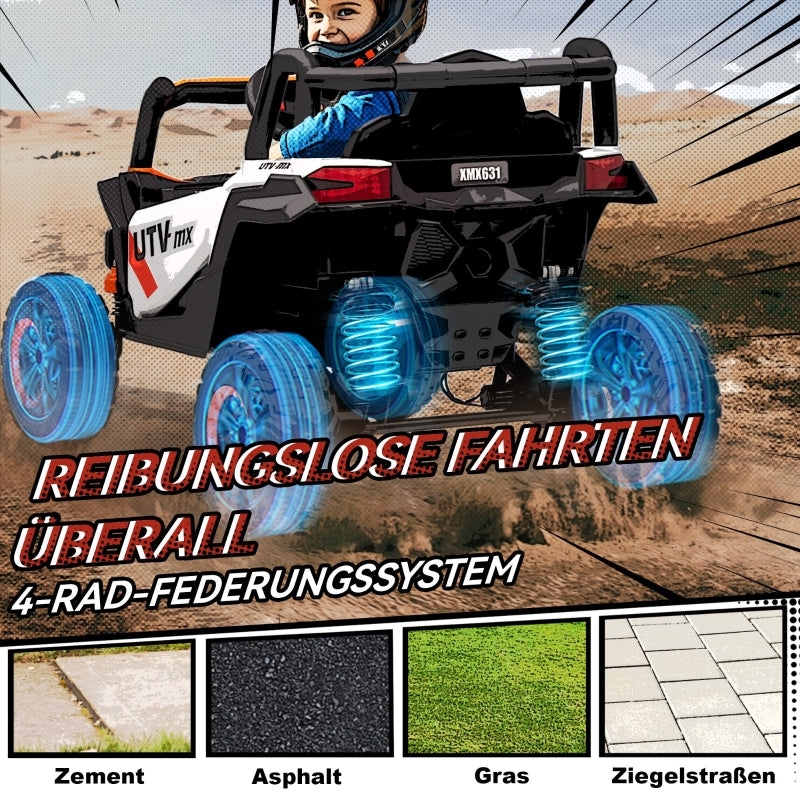 Kids Electric Ride-On Car with Remote Control, LED Lights and USB, Orange