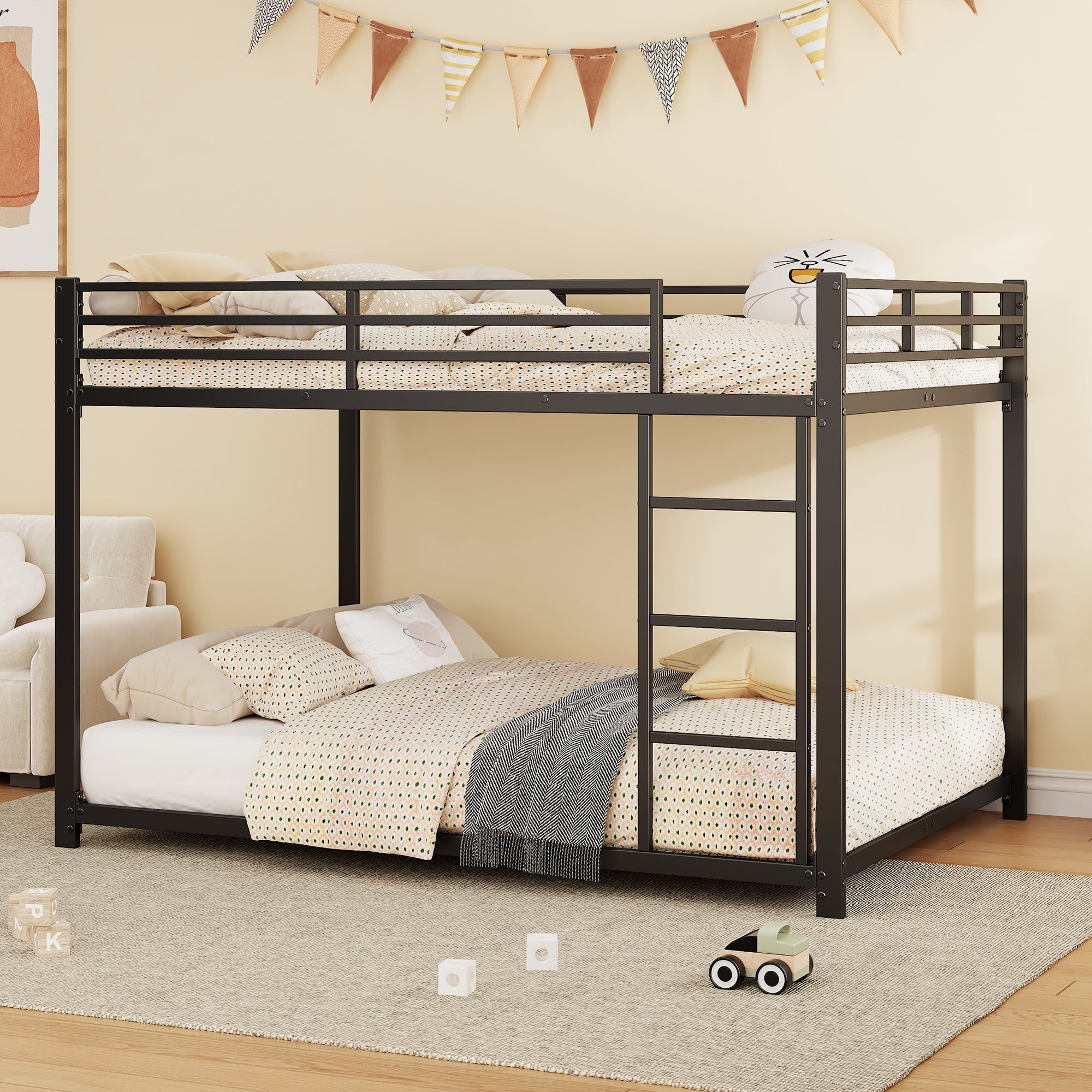 Children's Bunk Bed 140x200 Classic Style Iron Black