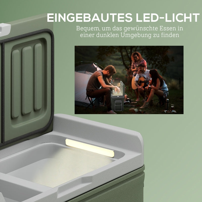 Compressor Cooler Box 33L Electric LED Mini Fridge 12/230V, Green