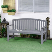 2-Seater Garden Bench Weatherproof with Backrest - Wooden Grey