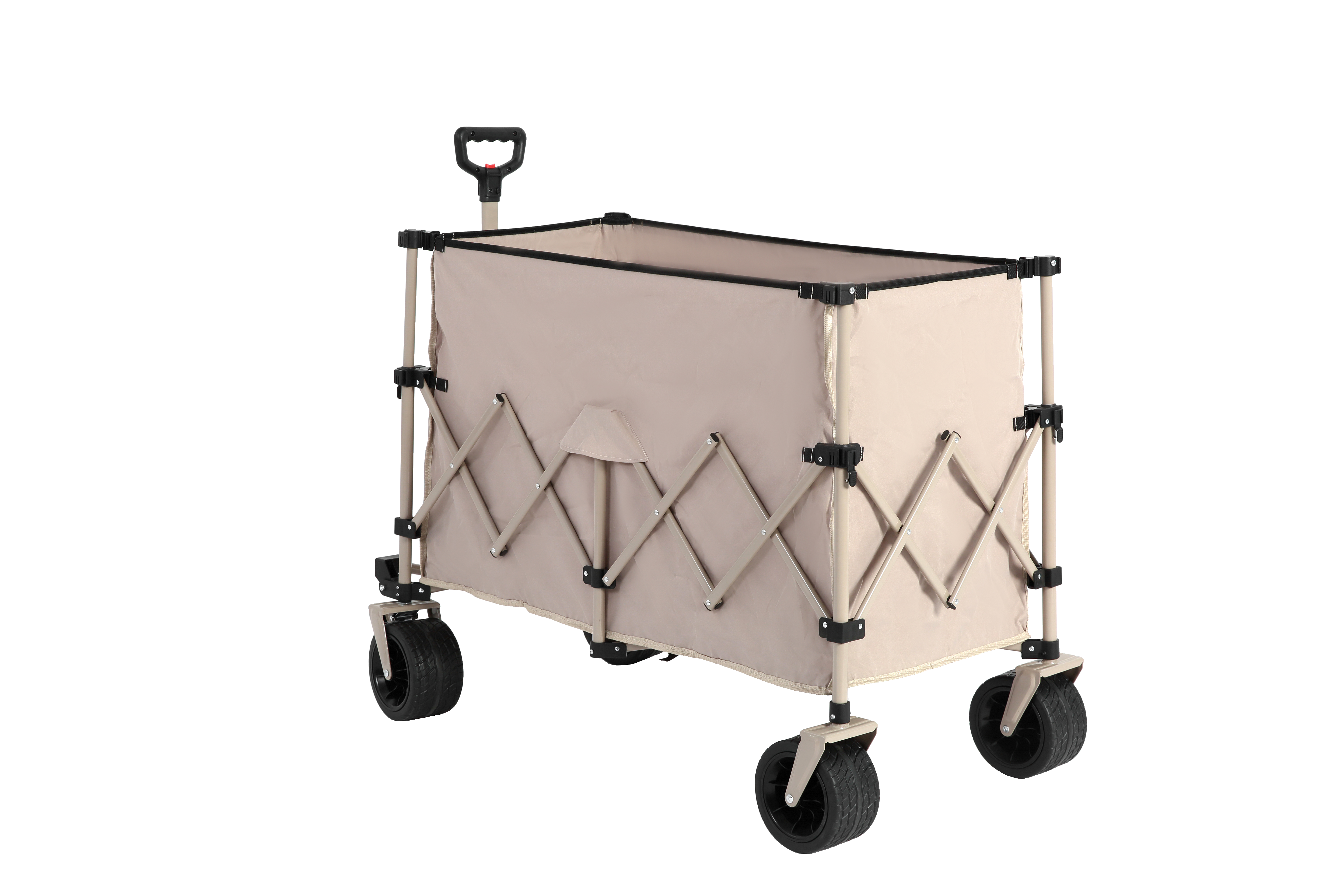 Beach Wagon, Collapsible 220lbs, Heavy Duty 300L, All-Terrain Beach Wheels, Beige