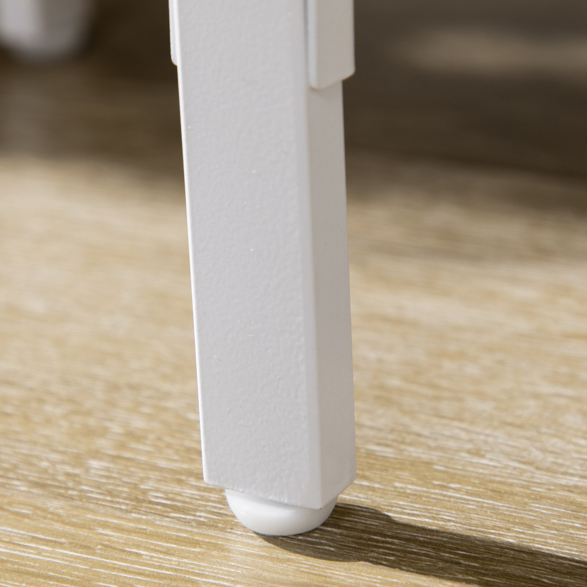 Floor Lamp 162cm Standing with 2 Shelves Linen Lampshade, White Metal