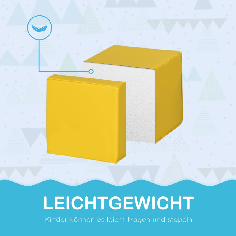 12-Piece Foam Building Blocks, Giant Soft Construction Toy Set, Red and Yellow