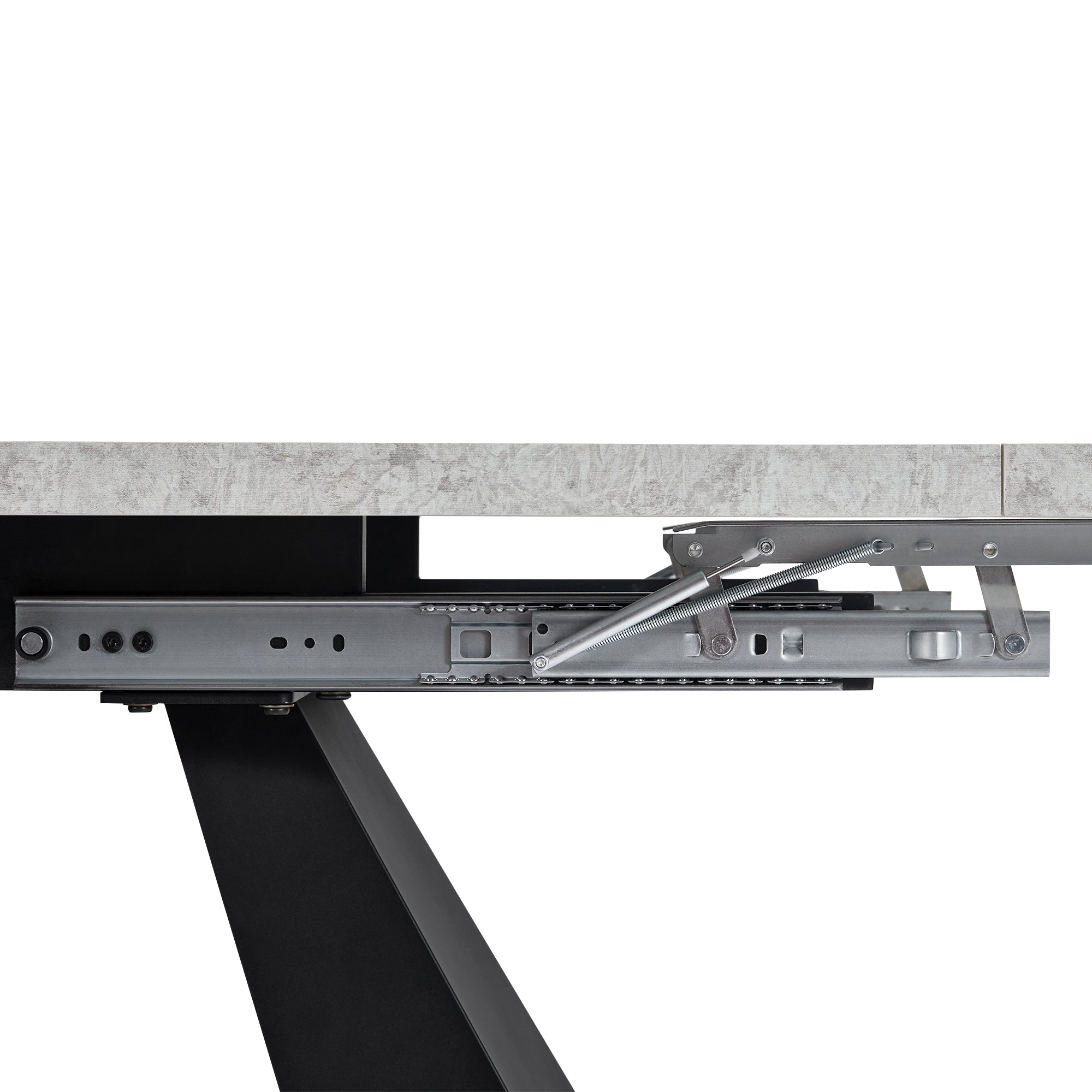 Telescopic Dining Table Extendable 99-159cm Pedestal Legs - Grey