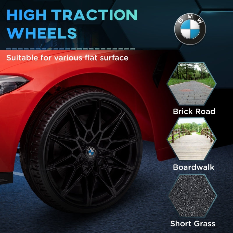 12V BMW Licensed Kids Car with Remote Control, Suspension, LED Lights, Red